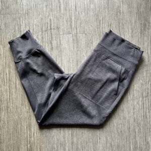 Athleta Gray Marled High Waist Zipper Pockets Venice Jogger Pants Size Small